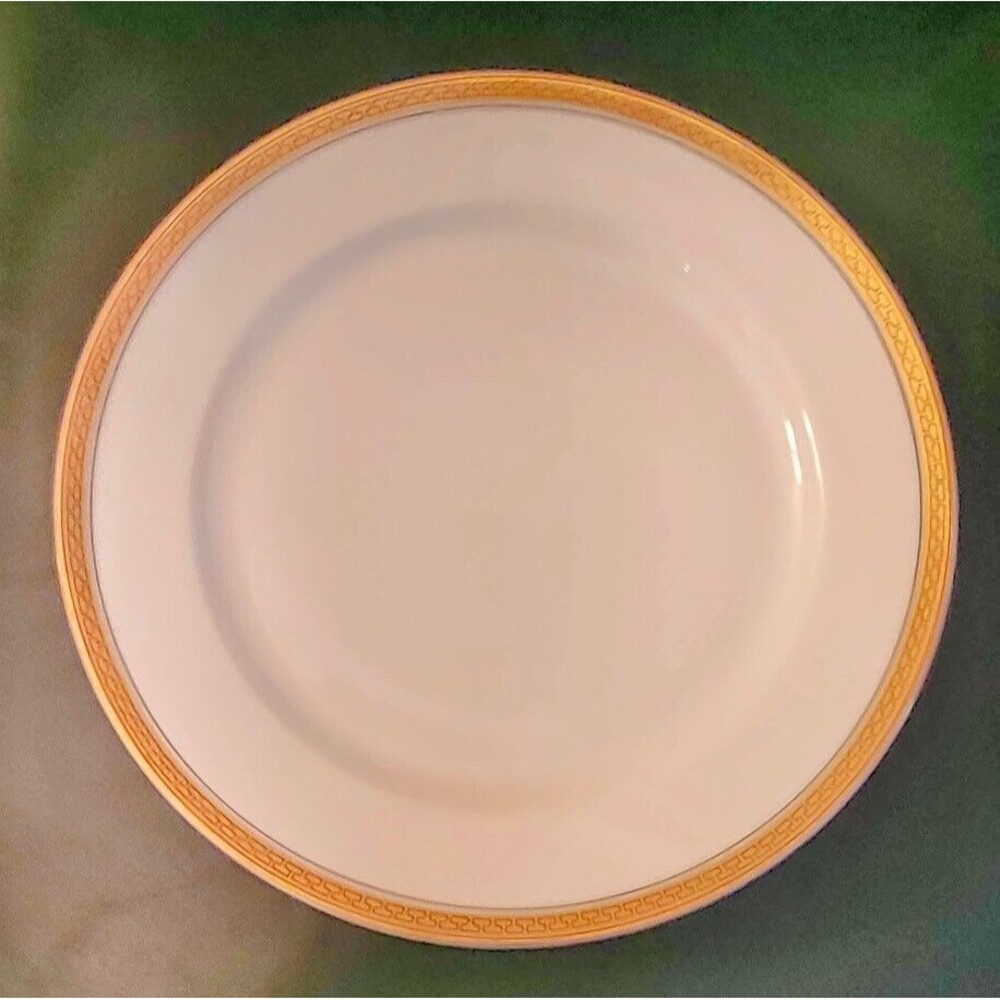 Vintage Heinrich - H&Co Selb Bavaria Gold Greek Key Band Salad Plates- Set of 4